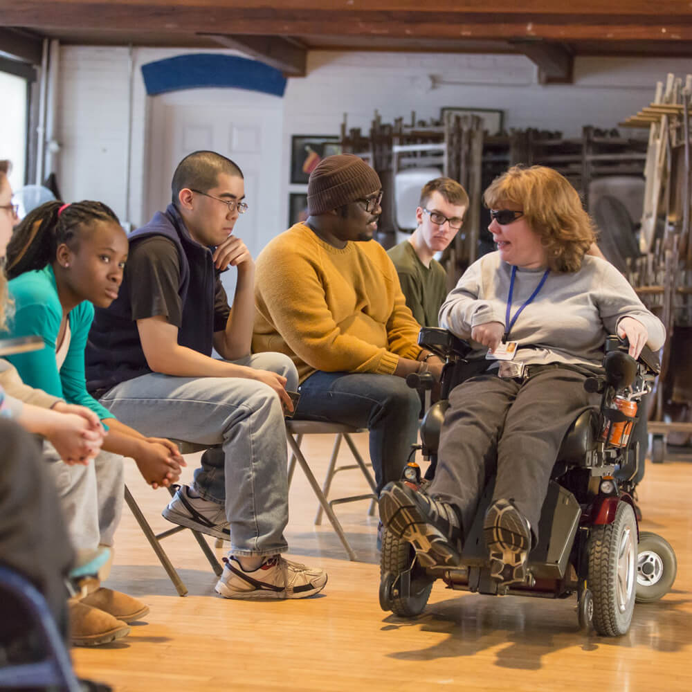 Employees being trained about disabilties in the workplace