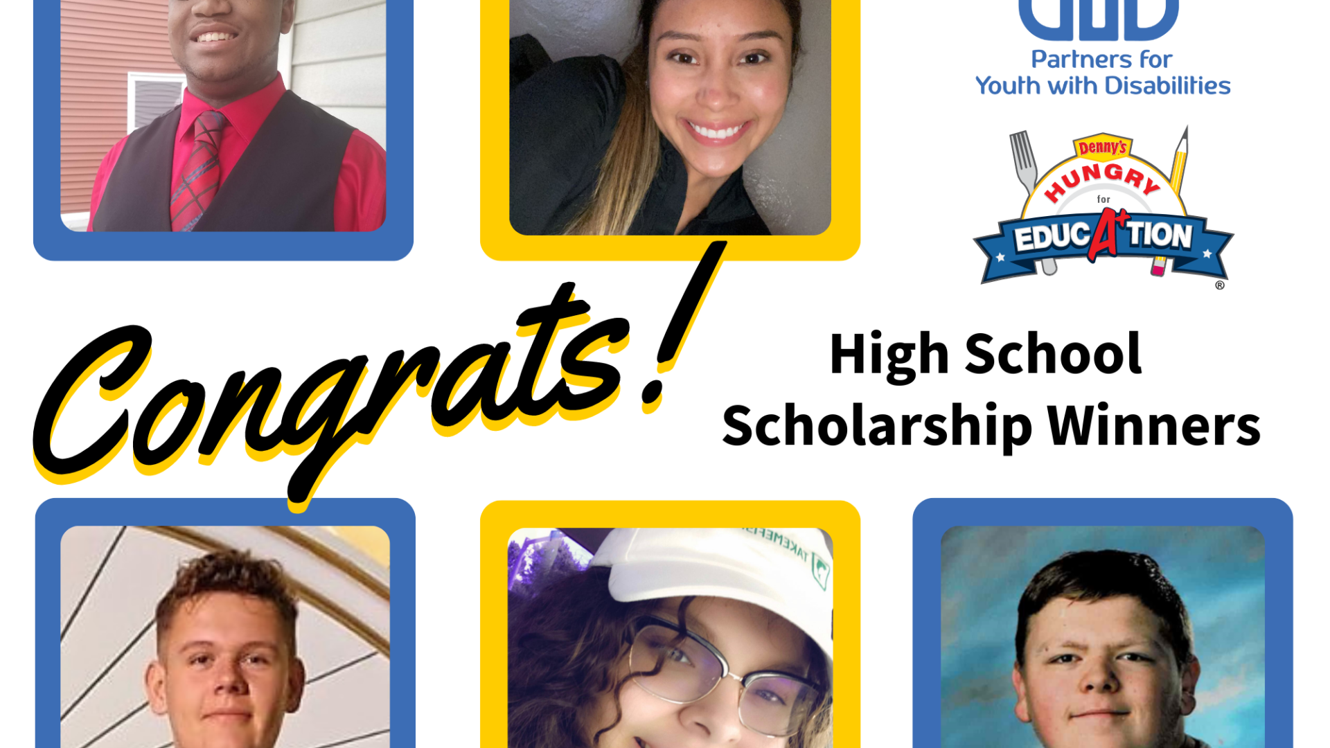 Denny's Hungry for Education high school scholarship winners
